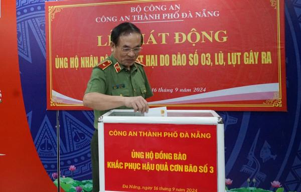 Công an TP Đà Nẵng phát động ủng hộ đồng bào bị ảnh hưởng do bão số 3