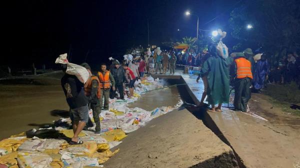 Huy động 1.000 người gia cố kè An Lương trong đêm