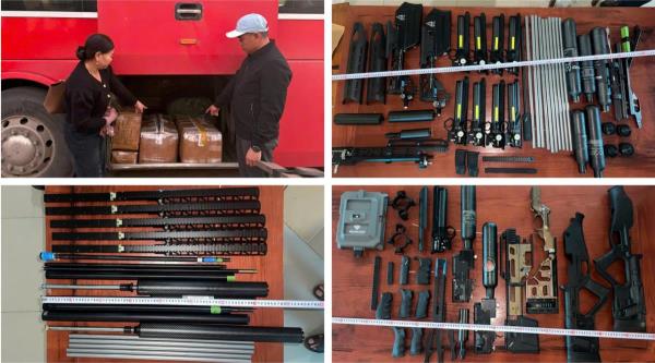 Xe khách chở linh kiện súng lậu