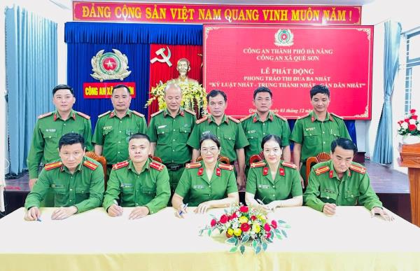 Công an xã Quế Sơn phát động phong trào thi đua Ba nhất Kỷ luật nhất - Trung thành nhất - Gần dân nhất