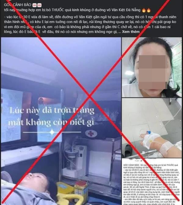 Thông tin cô gái bị bỏ thuốc mê ở Đà Nẵng là hoàn toàn sai sự thật