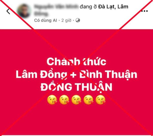 Thông tin sáp nhập tỉnh Lâm Đồng và tỉnh Bình Thuận thành tỉnh Đồng Thuận, tỉnh Bình Định và tỉnh Quảng Ngãi thành tỉnh Quảng Bình là xuyên tạc, sai sự thật