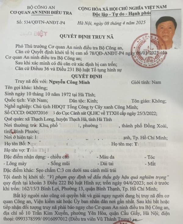 Đề nghị truy tố 35 bị can trong vụ án liên quan đến Công ty cây xanh Công Minh