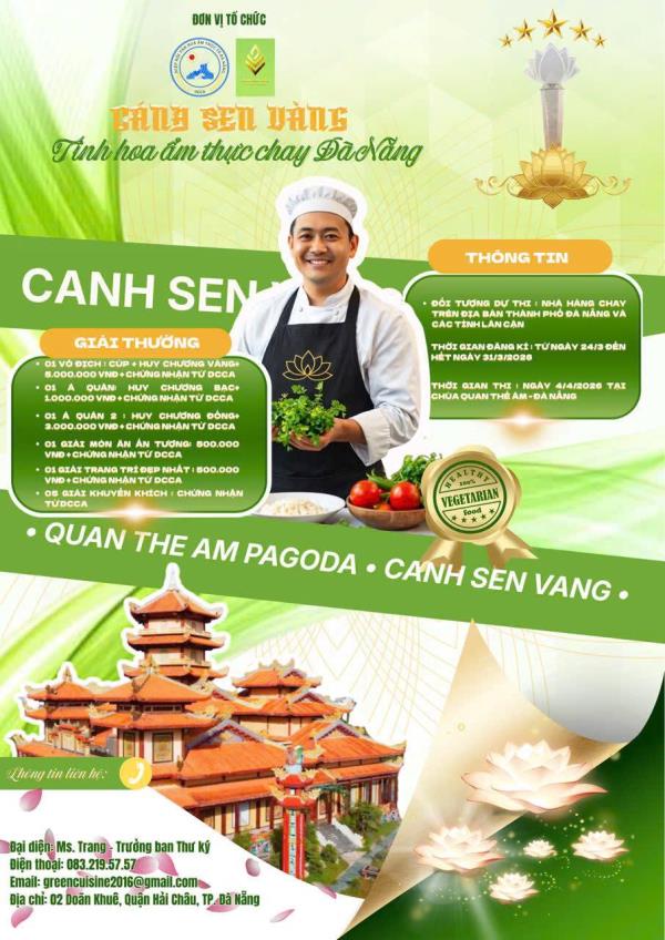 Đầu bếp chay tranh tài tại Cánh Sen Vàng 2026