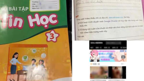 Vở bài tập lớp 3 dính link đen phụ huynh lo lắng
