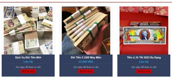 Cẩn trọng với dịch vụ đổi tiền lì xì Tết