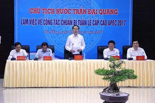 Chủ tịch nước kiểm tra công tác chuẩn bị APEC 2017 tại Đà Nẵng
