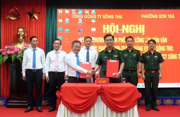Phường Sơn Trà và Tổng công ty Sông Thu ký kết chương trình phối hợp công tác dân vận