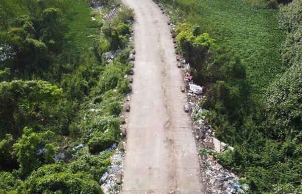 Gia cố đê bằng... rác