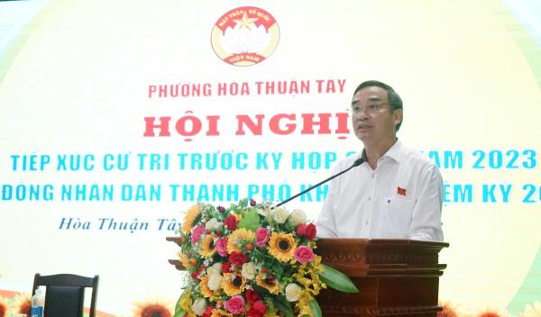 Chủ tịch UBND TP Đà Nẵng Lê Trung Chinh trả lời ý kiến cử tri về vấn đề ngập lụt