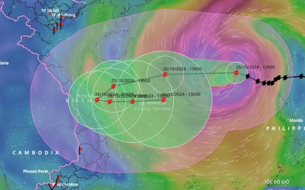 Dự báo bão Trà Mi quần thảo ven biển Trung Bộ, miền Trung có nơi mưa 700mm