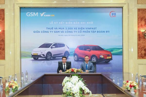 Tập đoàn 911 mua, thuê 2.200 ô tô điện VinFast từ GSM, lấn sân sang taxi điện