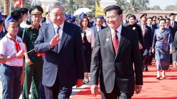 Tổng Bí thư Tô Lâm dự Lễ khánh thành Công viên Hữu nghị Lào-Việt Nam