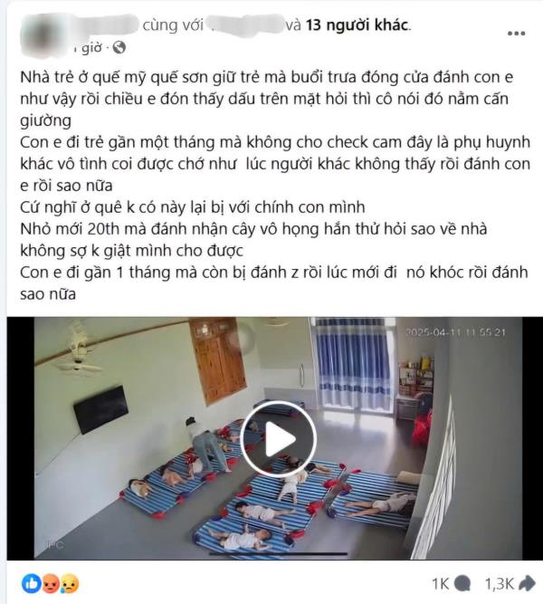 Phẫn nộ giáo viên giữ trẻ hành hạ dã man cháu bé 20 tháng tuổi