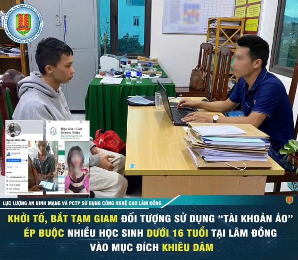 Bắt tạm giam đối tượng ép học sinh gọi video khiêu dâm