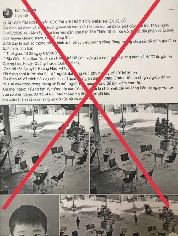 Tái diễn thủ đoạn tung tin bắt cóc trẻ em để kêu gọi từ thiện hòng chiếm đoạt tài sản