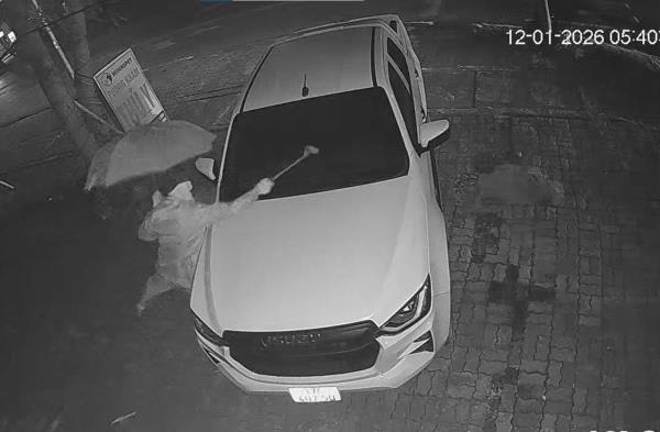 Ninja che dù đập phá ô-tô