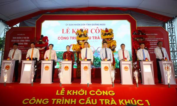 Cầu Trà Khúc 1 gần 2.200 tỷ đồng chính thức khởi công