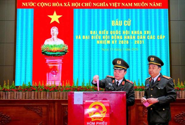 Công an Lâm Đồng tổ chức bầu cử đại biểu Quốc hội khóa XVI và đại biểu HĐND các cấp nhiệm kỳ 2026 – 2031