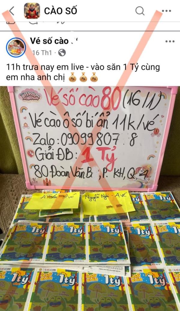 Một phụ nữ mắc bẫy lừa xổ số cào online mất hơn 100 triệu đồng