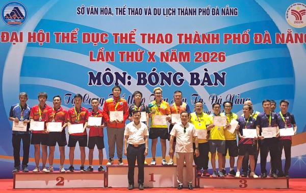 Thanh Khê nhất toàn đoàn Giải bóng bàn Đại hội TDTT TP Đà Nẵng lần thứ X năm 2026