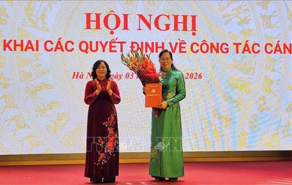 Chỉ định đồng chí Lê Thị Thủy giữ chức Bí thư Đảng ủy Trung ương Hội Liên hiệp Phụ nữ Việt Nam