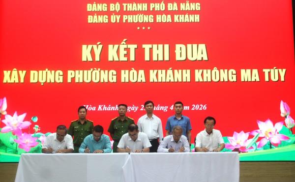 Phường Hòa Khánh cam kết đến hết năm 2028 đạt mục tiêu phường không ma túy