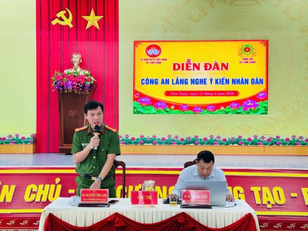 Tam Xuân tổ chức Diễn đàn Công an xã lắng nghe ý kiến nhân dân năm 2026