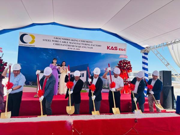 Khởi công Nhà máy sản xuất cáp thép 6.000 tấn/năm tại KCN Tam Thăng 2