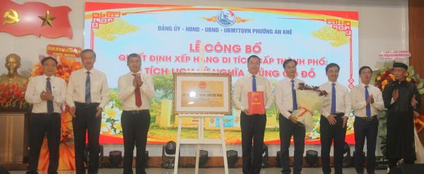 Phường An Khê đón nhận Bằng xếp hạng di tích cấp thành phố đối với Nghĩa trủng Gò Đồ