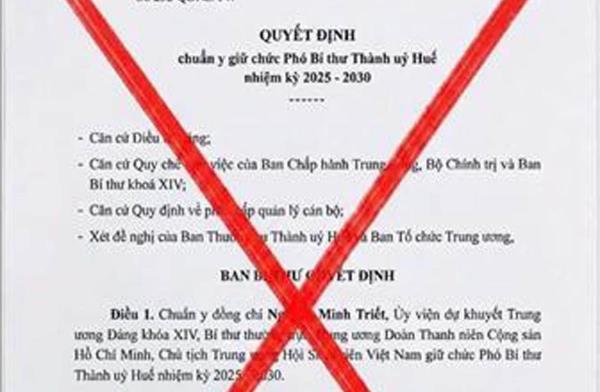 Cảnh giác với văn bản giả mạo về nhân sự