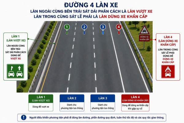 Cục CSGT đề xuất bố trí làn vượt xe trên cao tốc