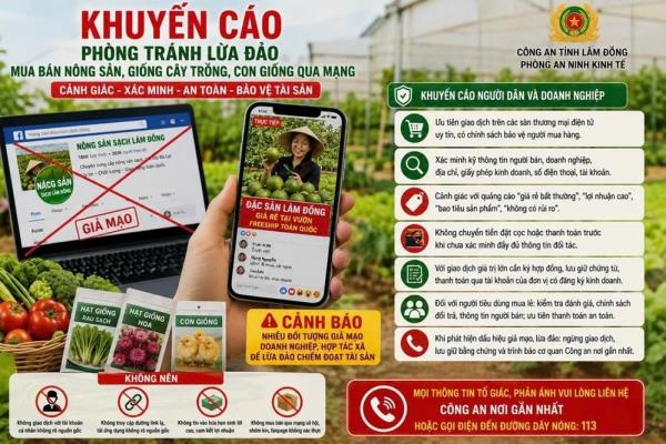 Cảnh báo thủ đoạn lừa đảo trong mua bán cây, con giống qua mạng và kêu gọi đầu tư đơn hàng xuất khẩu lợi nhuận cao