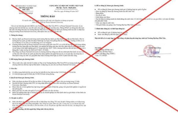 Xuất hiện văn bản giả mạo tuyển sinh viên đi học ở nước ngoài