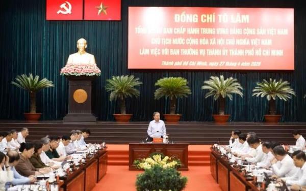 Tổng Bí thư, Chủ tịch nước Tô Lâm thăm và làm việc tại Thành phố Hồ Chí Minh