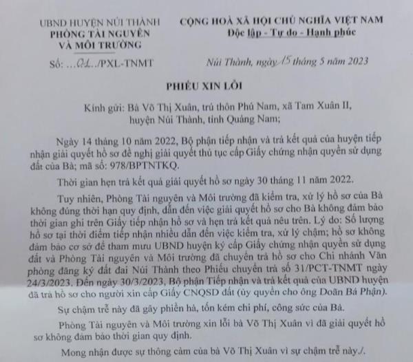 Xin lỗi vì… quá chậm