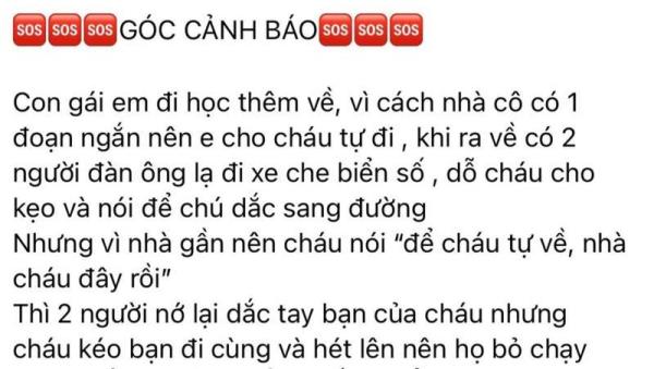 Cảnh giác trước tình trạng người lạ dụ dỗ học sinh tiểu học