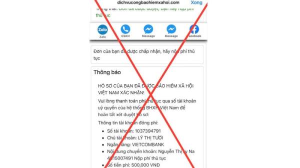 Cảnh báo giả mạo Cơ quan Bảo hiểm xã hội Việt Nam để lừa đảo