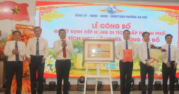 Phường An Khê đón nhận Bằng xếp hạng di tích cấp thành phố đối với Nghĩa trủng Gò Đồ