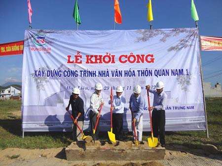 Cty CP Trung Nam xây tặng nhà văn hóa kết hợp trú ẩn an toàn cho xã Hòa Liên