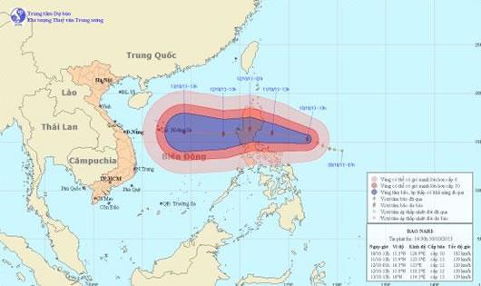 Bão Nari hoạt động gần Biển Đông
