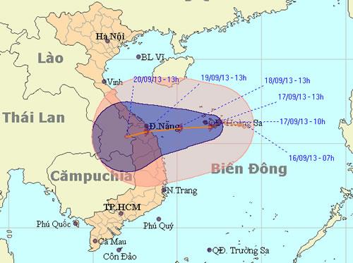 Bão số 8 sẽ đi vào khu vực Quảng Nam – Quảng Ngãi