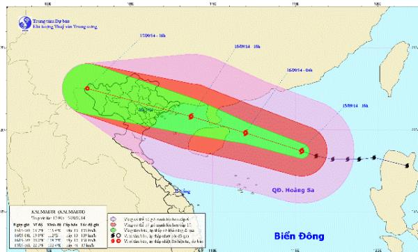 Bão số 3 sẽ đi vào đất liền các tỉnh phía Đông Bắc Bộ