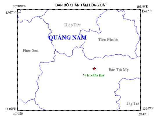 Động đất 2,7 độ Richter tại khu vực thủy điện Sông Tranh 2