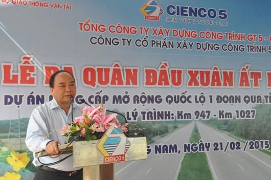 CIENCO5 và CECO 545 ra quân đầu năm Ất Mùi: Hoàn thành dự án nâng cấp mở rộng QL 1A đoạn Quảng Nam trước 30-4