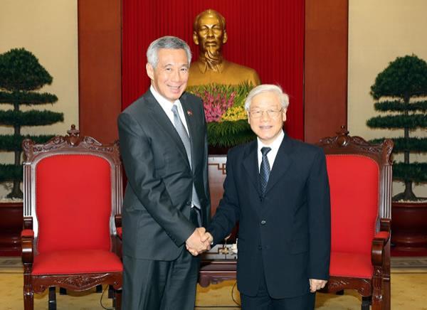 Tổng Bí thư Nguyễn Phú Trọng, Chủ tịch nước Trần Đại Quang tiếp Thủ tướng Singapore Lý Hiển Long