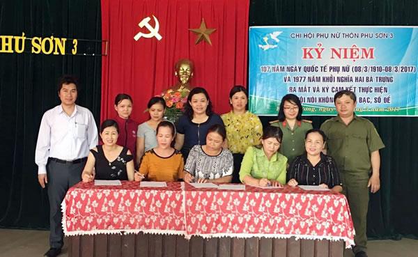 Phụ nữ nông thôn hưởng ứng TP 4 an