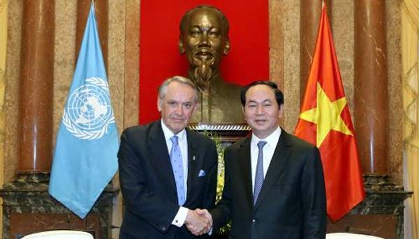Chủ tịch nước Trần Đại Quang: Hết sức lạc quan về tương lai quan hệ Việt Nam - Liên hợp quốc