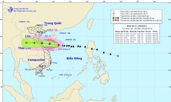 Thành lập hai đoàn chỉ đạo ứng phó với bão số 4 từ Nghệ An đến Quảng Bình