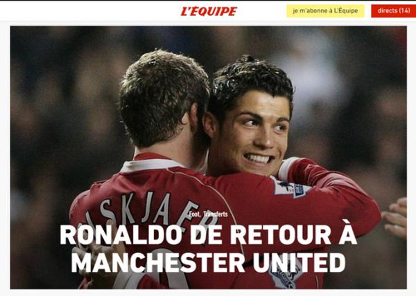 Ronaldo tái hợp Man United: Truyền thông thế giới việt vị, trang chủ Quỷ đỏ sập nguồn